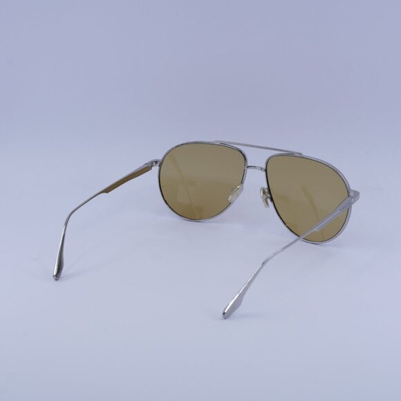Victoria Beckham VB242S 042 Sunglasses Silver Aviator Frame, Brown Lenses main image 4